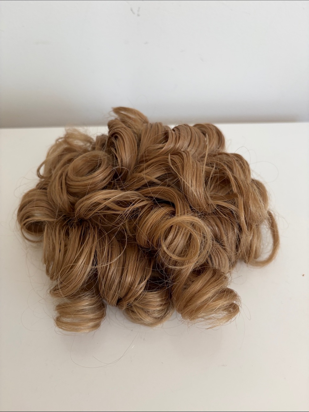 Blonde Curly Hairpiece - Natural Light Blonde Real Human Hair